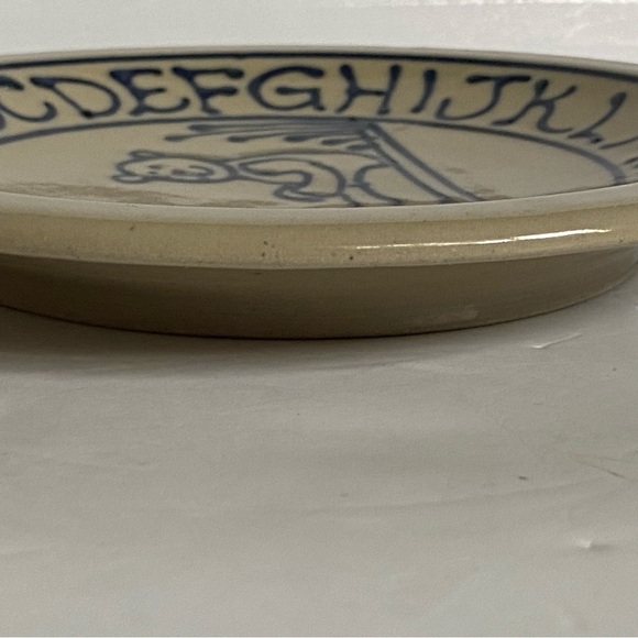 Baby Plate Child’s Alphabet Cornish Hill Pottery NH Vintage 1988 Hand Made EUC - Picture 12 of 16